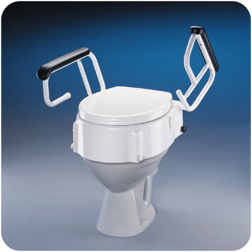 Asiento Elevador WC 5-10-15cm. con Tapa y Brazos 