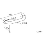 Asidero de pared de acero revestido