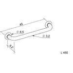 Asidero de pared de acero revestido
