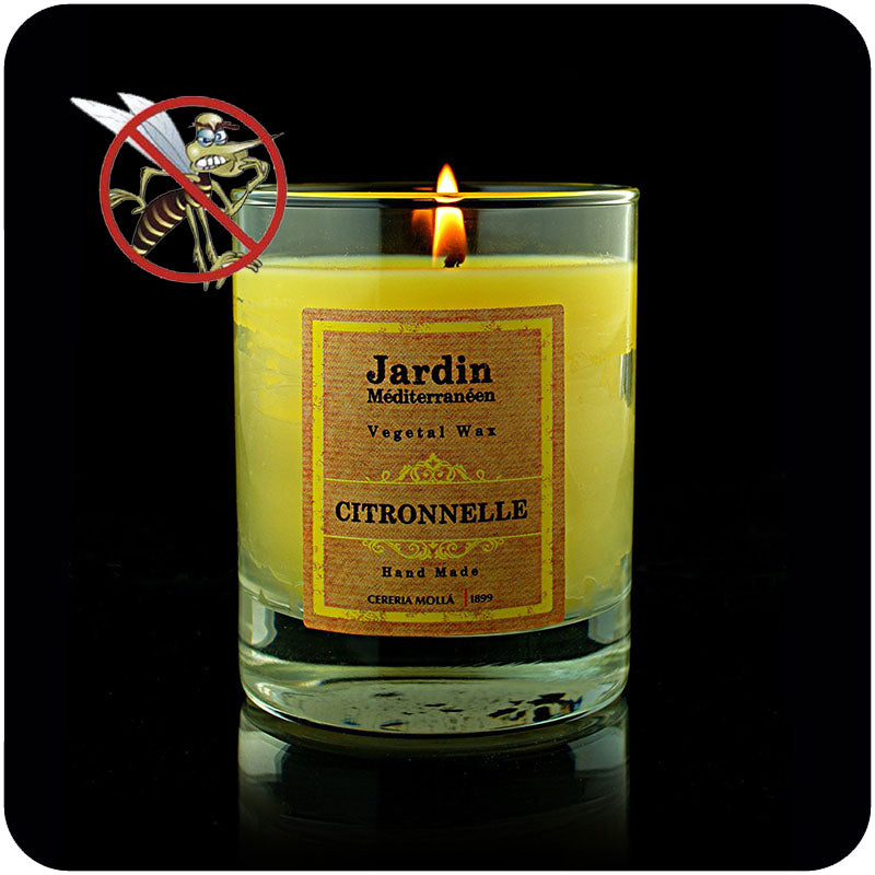 Copo de Cristal com Vela Antiderrapante de Citronela (7x8,5cm.) — Bienestar Senior