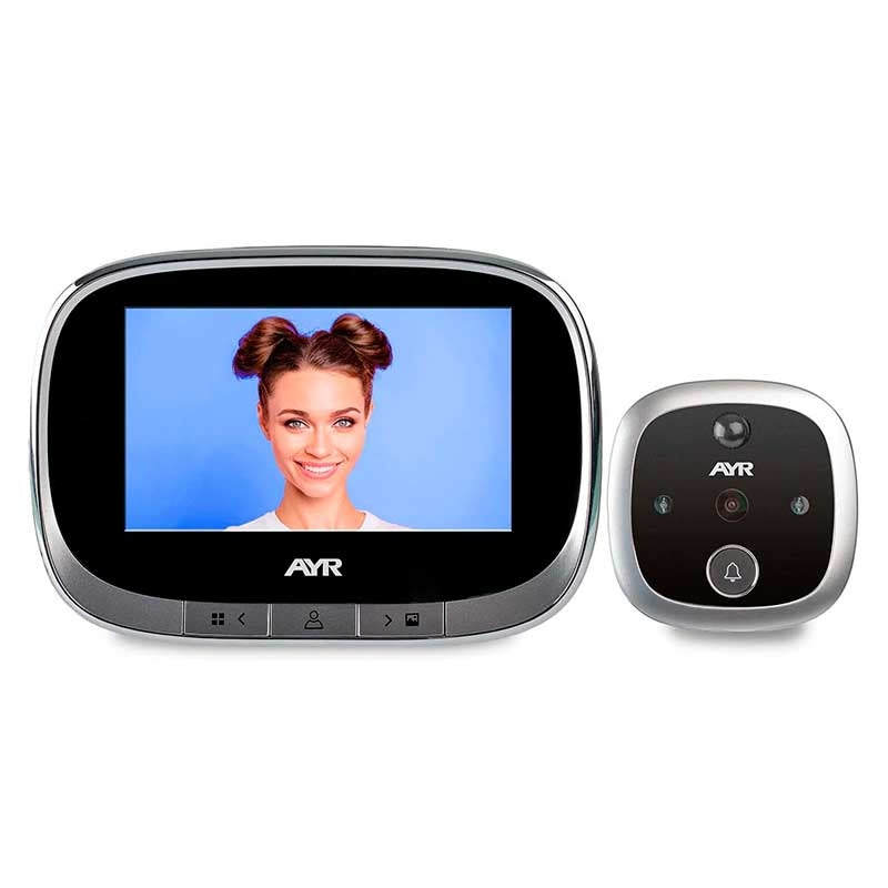 Olho Mágico Digital Ecrã 4,3' WiFi+Telemóvel -Cromado Mate-