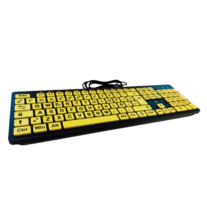 Teclado de Computador Teclas Grandes Alto Contraste