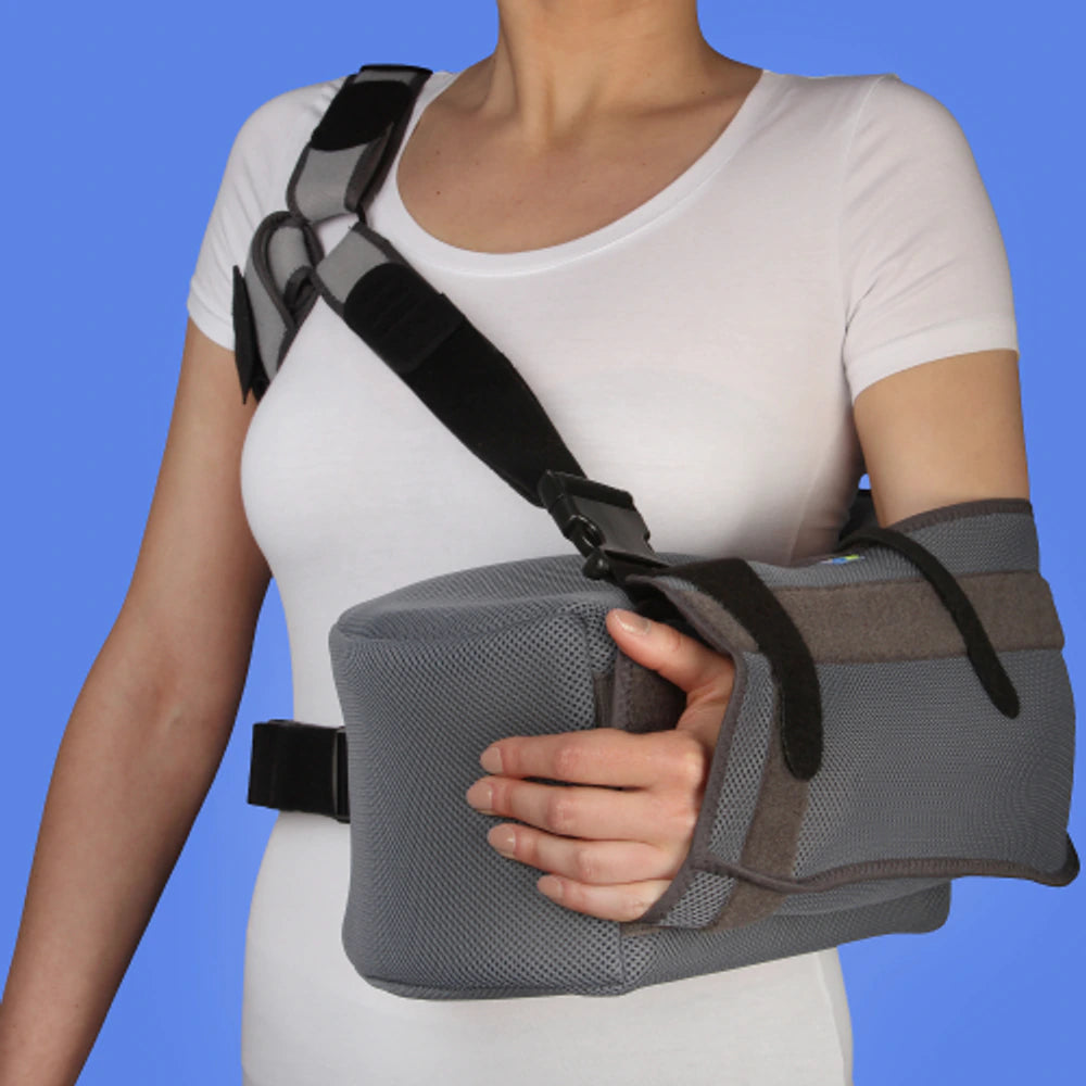 Ortesis de rotación de hombro con soporte de brazo