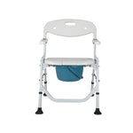 Silla de Ducha Plegable con Inodoro y Brazos Abatibles